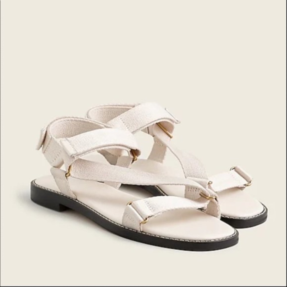 Brand New Beige J Crew Sporty Canvas Sandals Sz 9